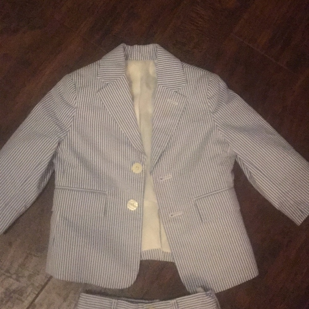 Talbots seersucker suit